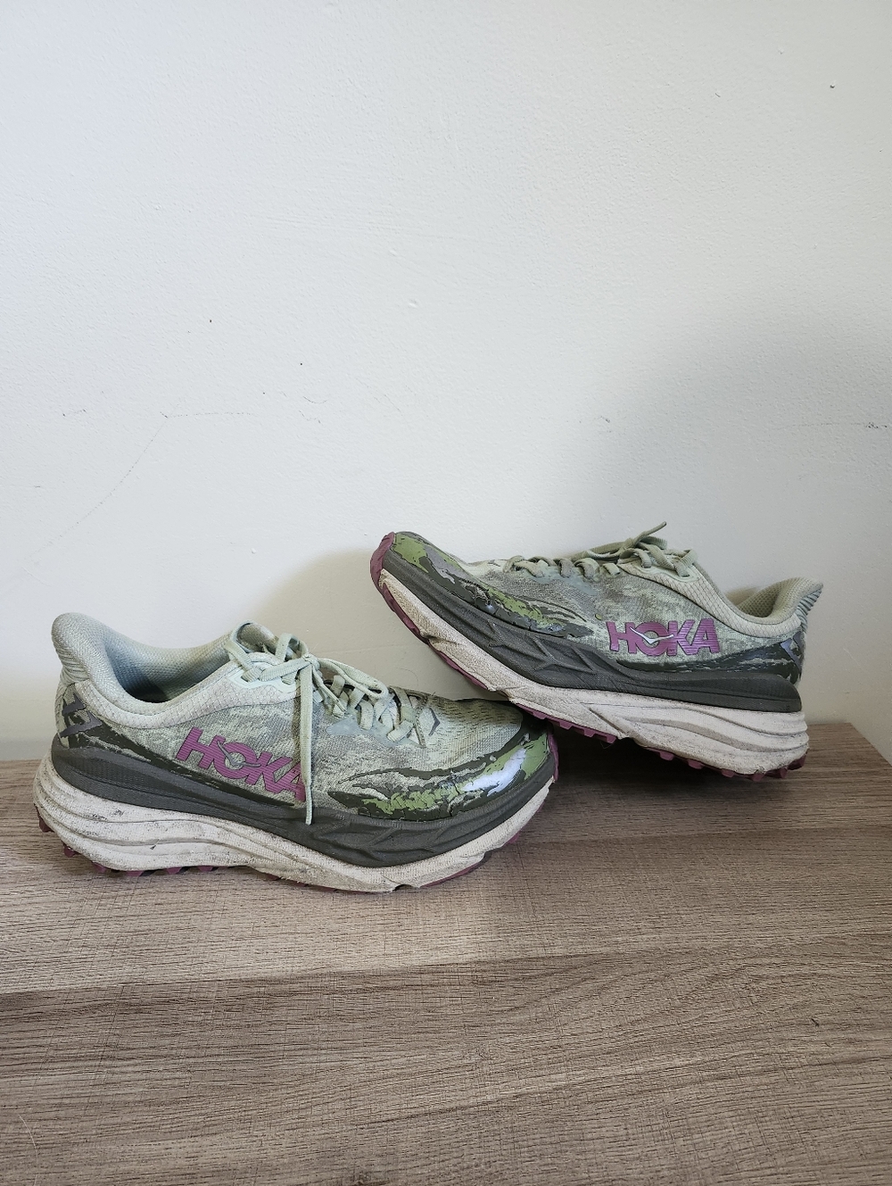 HOKA ONE ONE Stinson 7 ATR Womens 9B Seed Green Beet Root Trail Running Sneaker